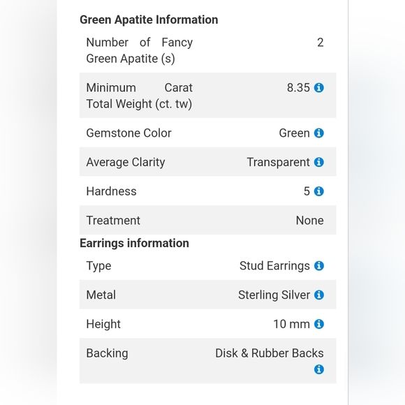 Rough Cut GENUINE Green Apatite Stud Earrings in Sterling Silver 925 8.35 ctw - Picture 9 of 9